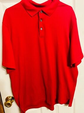 George Men's Red Polo Shirt with Three-Button Placket